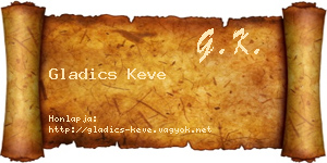 Gladics Keve névjegykártya